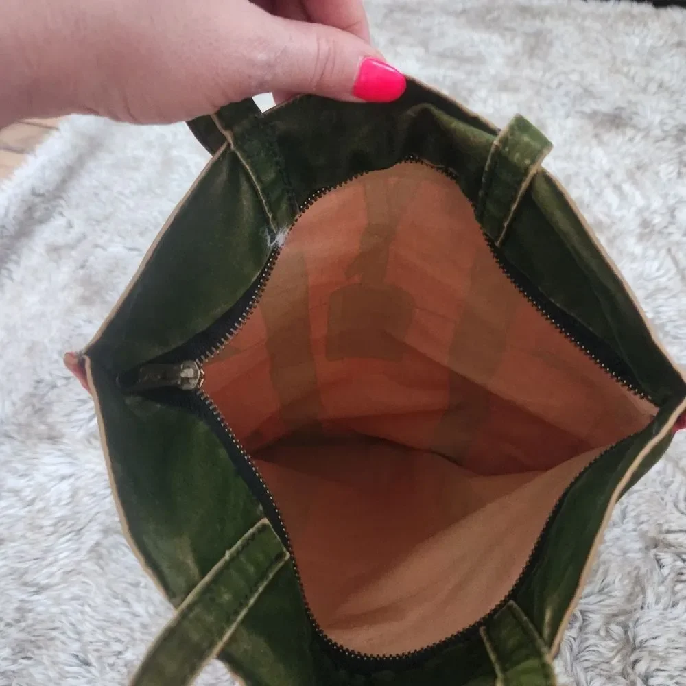 Roberta di Camerino‎ Vintage Velvet Trompe L'oeil Tote Bag Red, Green, and Blue